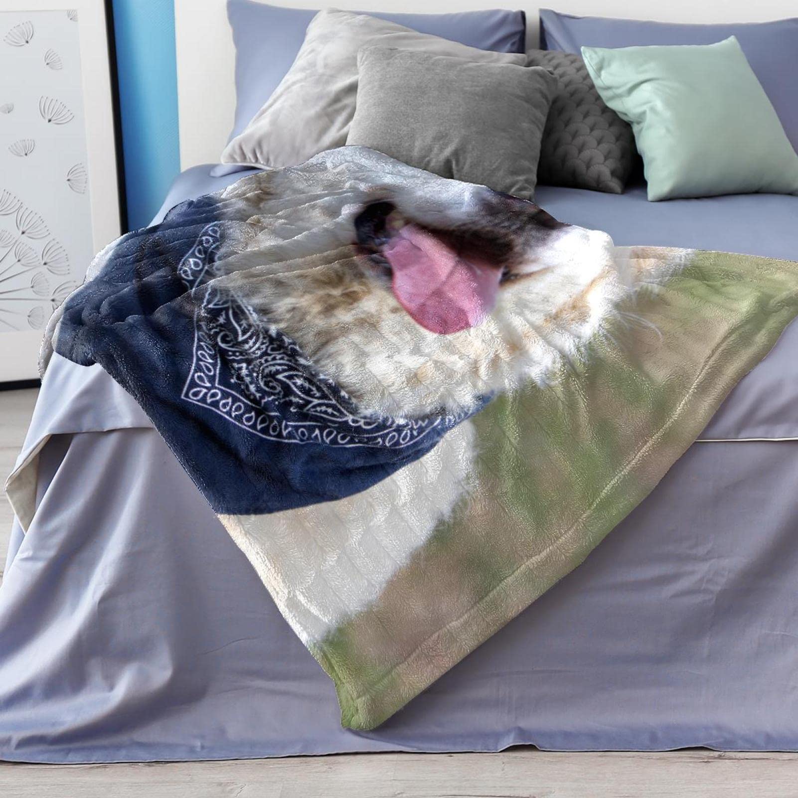 TBOUOBT Couverture Polaire de literie, décorative pour Le Sol du canapé de la Chambre,Golden Retriever Animal Chien Pet