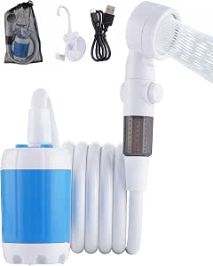Subtoy Portable Camping Shower Pump with USB-C Rechargeable Head Sprayer and 3 Modes