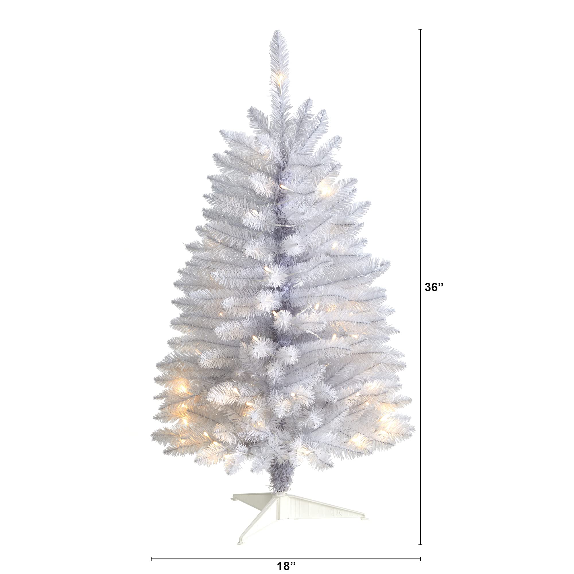 Amazon.com: Nearly Natural 3ft. Slim White Artificial Christmas
