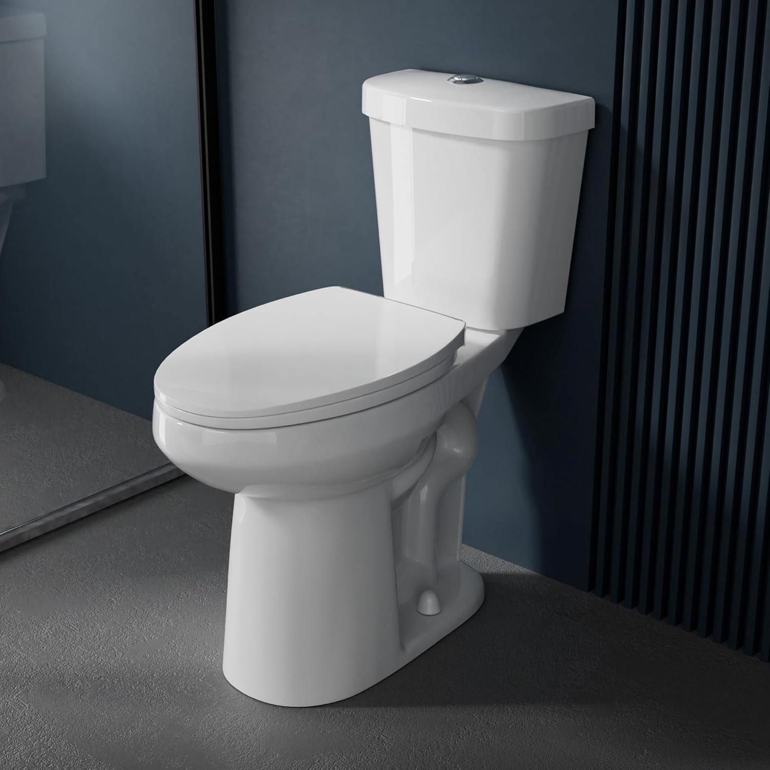 Miuara Elongated Extra Tall Toilet 21 Inch for Seniors 1.1/1.6 GPF Tornado Dual Flush - Two Piece Comfort High Toilet for Bathroom, 20.5 Inch Bowl Height, 21.25 Inch Seat Height, 12" Rough In, White