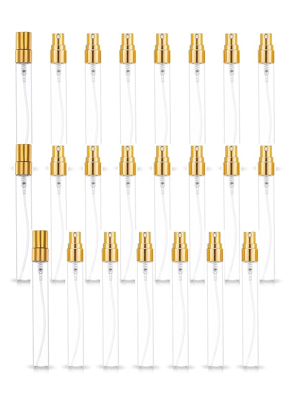 ZbFwmx Conjunto com 20 frascos de vidro spray de perfume, 10 mL, recarregáveis