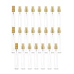 ZbFwmx 20 Pack 10ml Glass Perfume Spray Bottle Set Refillable Cosmetic Atomizer for Travel, Bulk Empty Mist Bottles