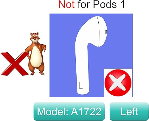 Miniatura 3 de Reemplazo de auriculares originales A2031 One Left para AirPod (2 generación), solo lado izquierdo de la oreja, compatible con funda de carga