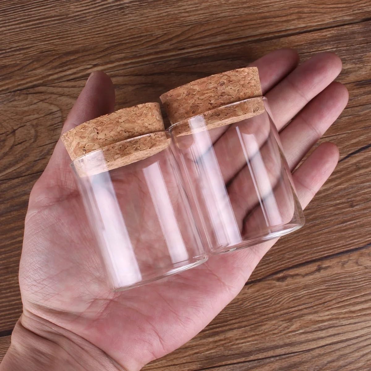 12 tubos de ensayo de vidrio con tapón de corcho, botellas de 50 ml y 120 ml for manualidades y recuerdos de boda(50ml)