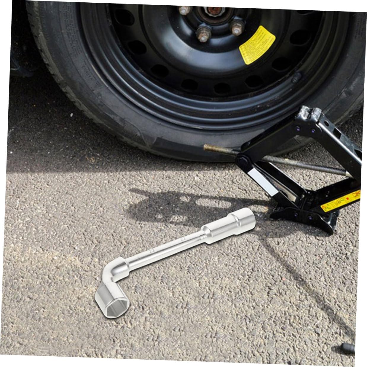 L-shaped 21mm Socket Wrench Tire Valve Tool Car Repair Tool Automotive Lug Wrench for Rv Suv Tire Changing and Maintenance