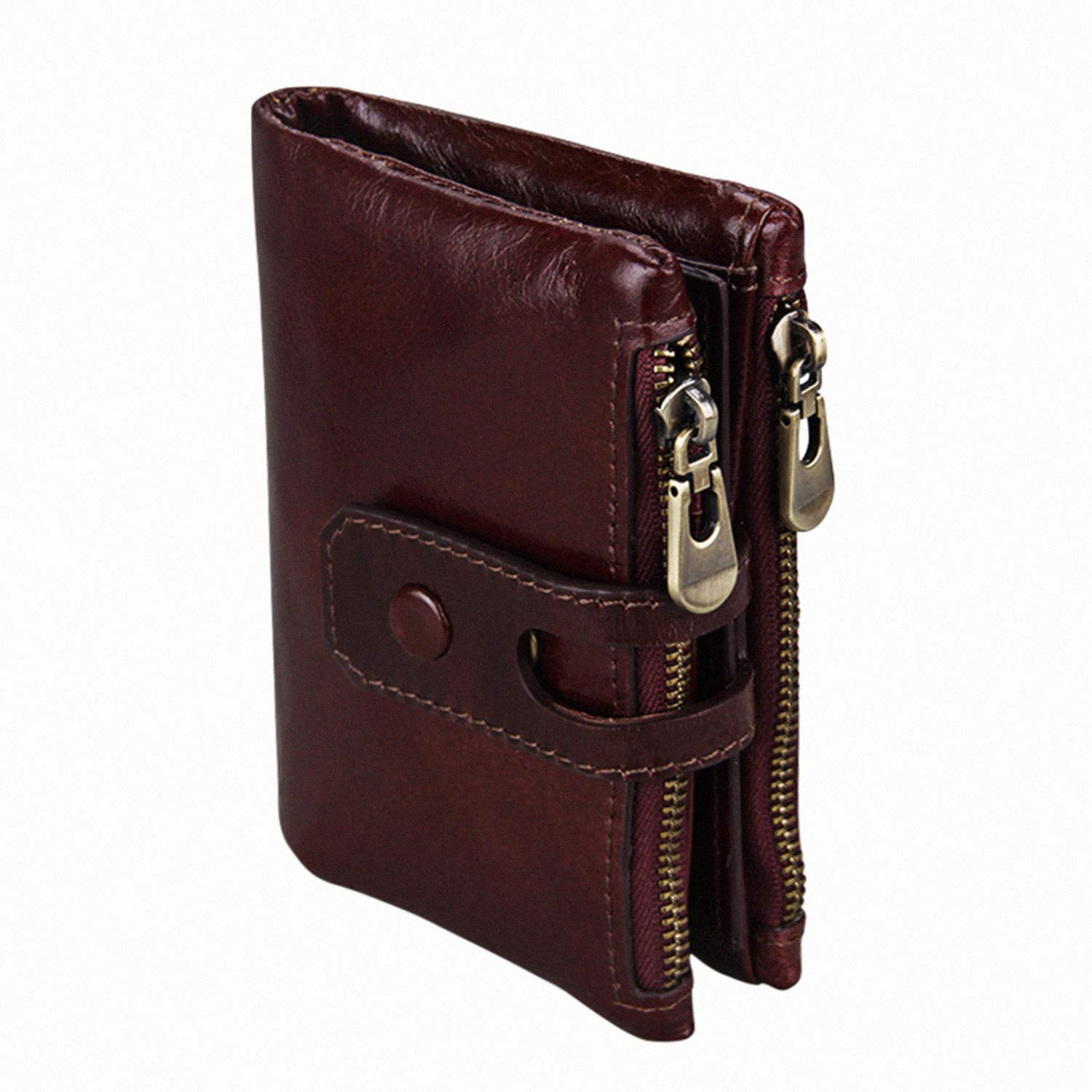 BaellerryWomen RFID Blocking Wallet Small Vintage Cowhide Leather Wallet For Women, redbrown1, Small, Rfid Wallet