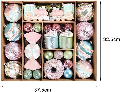 Miniatura 3 de Generic 44 bolas de Navidad, decoración de árbol de Navidad, decoración colgante de árbol de Navidad, adornos brillantes, surtido para Año Nuevo,