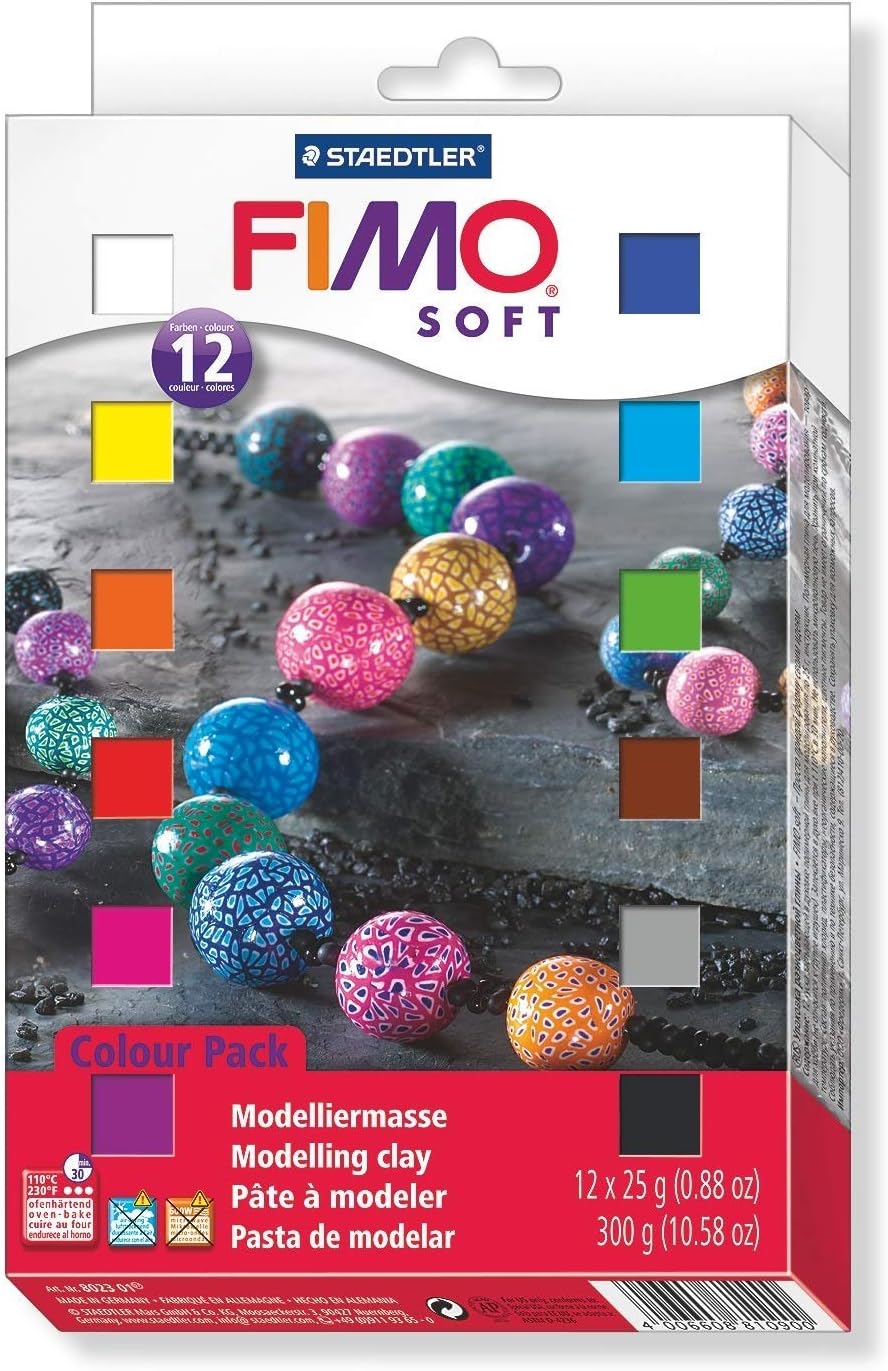 Staedtler 8023 01 Fimo Soft Oven Hardening Modelling Clay - Assorted ...