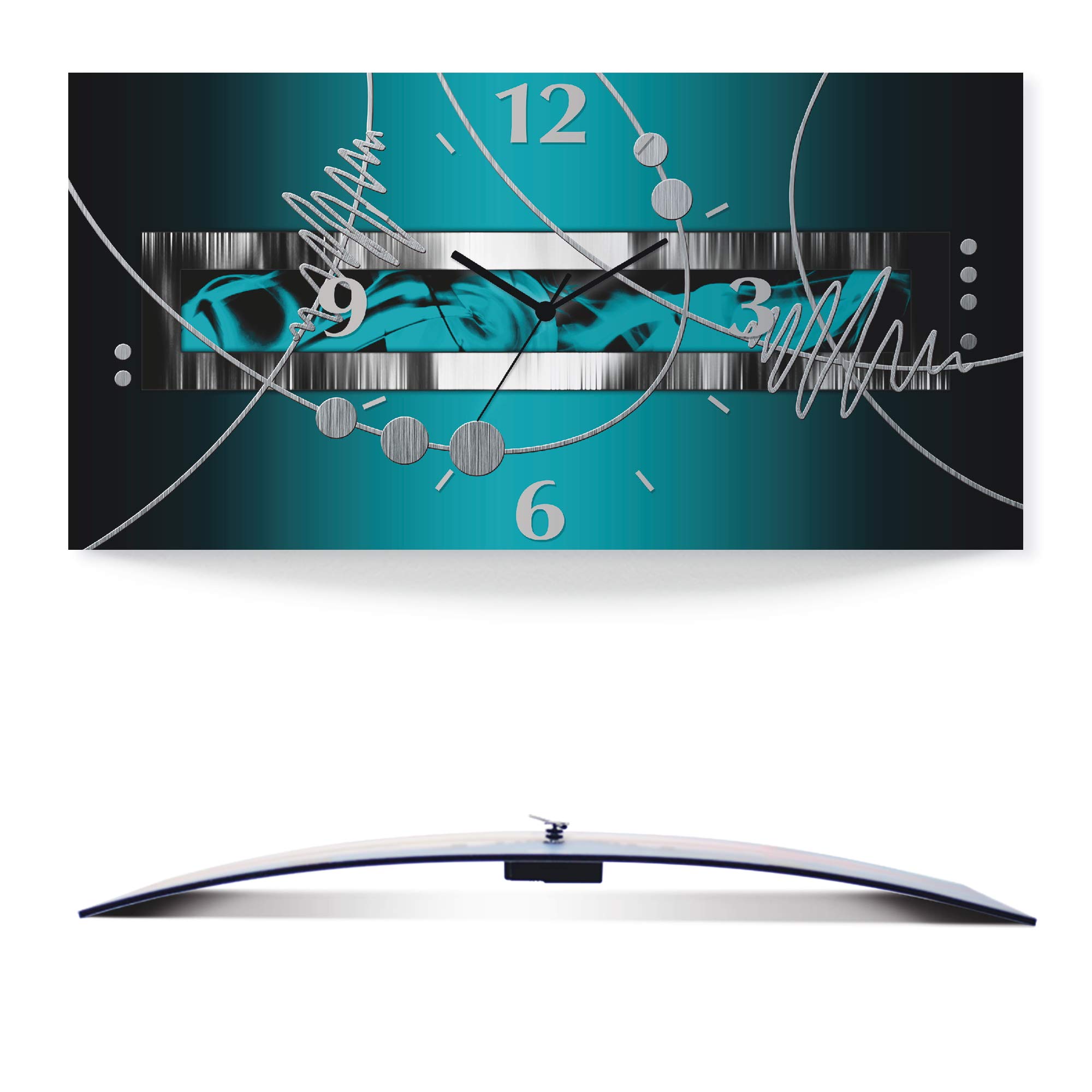 ARTLAND 60x30 cm Rechteckig Lautlos 3D Design Abstrakt Kunst Modern Ausgefallen S7LW