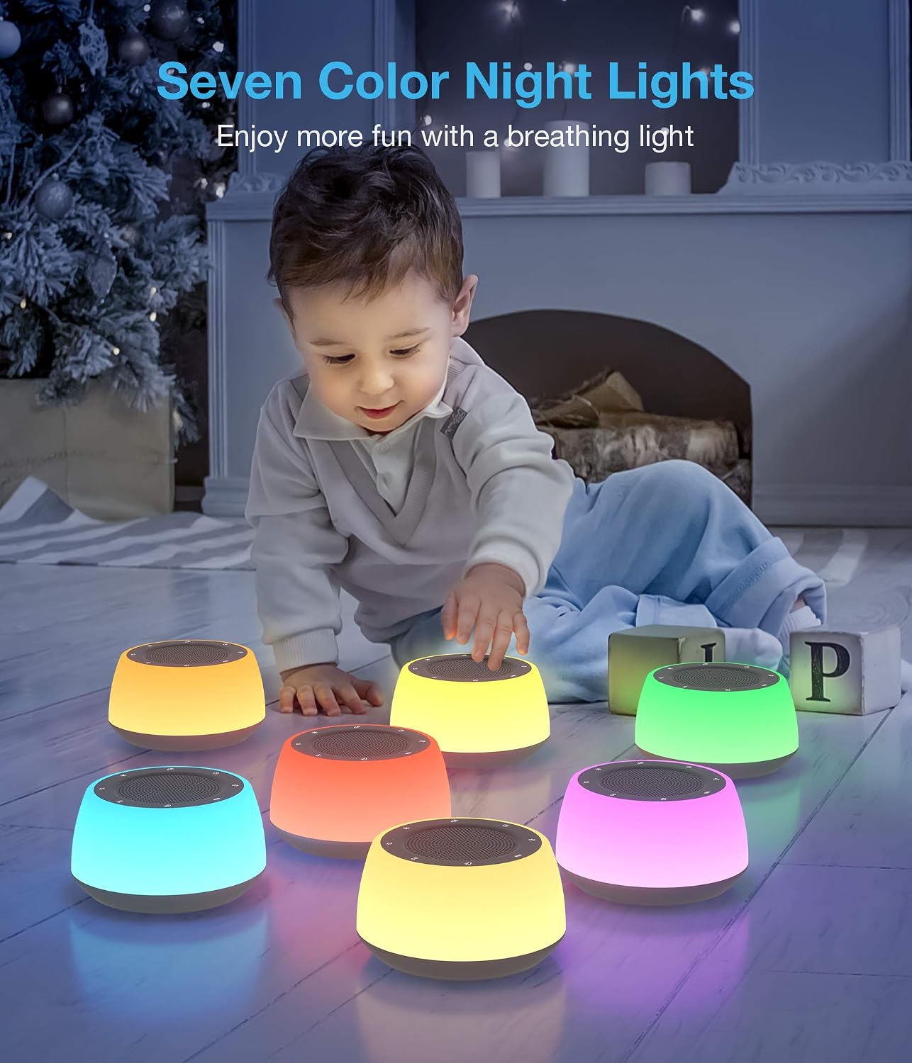 Jack & Rose Sound Machine with Night Light, White Noise Machine for Sleeping Adults Baby Kids, 16 Soothing Sounds for Sleeping, Powered by AC, White Noise Maker for Bedroom Home