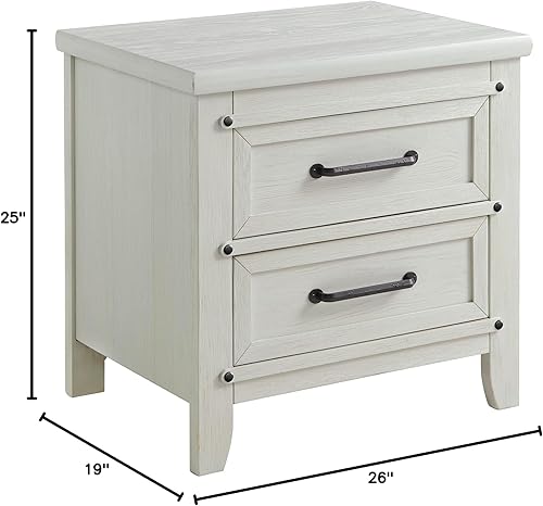 Vista 7 de Soho Baby Ellison - Mesita de noche prémium con 2 cajones, color gris ceniza
