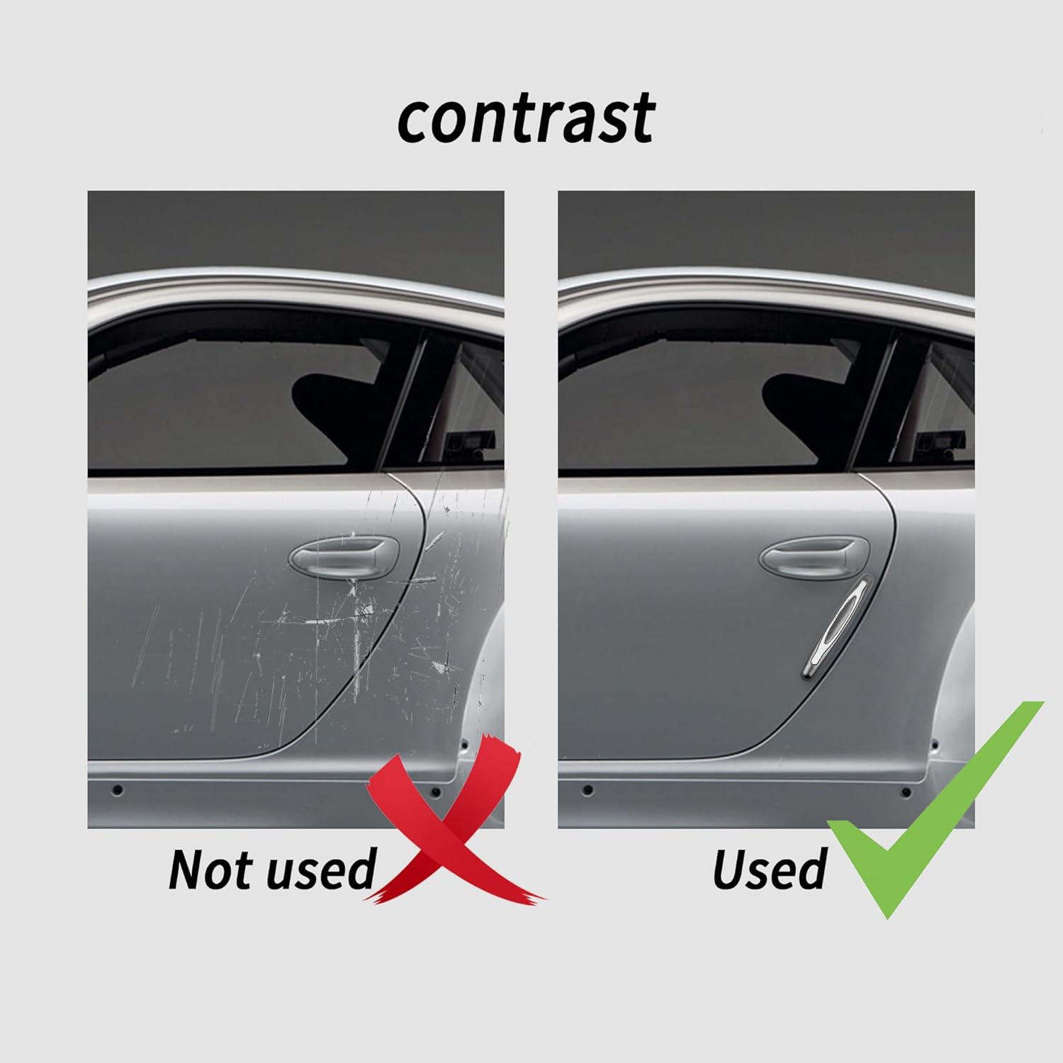 4PCS Car Door Edge Guards,Anti-Scratch Car Door Protector Trim Strip with Self Adhesive for Car Decor,Universal Exterior Car Accessories Door Guards for Cars Trucks SUVs (Gray)