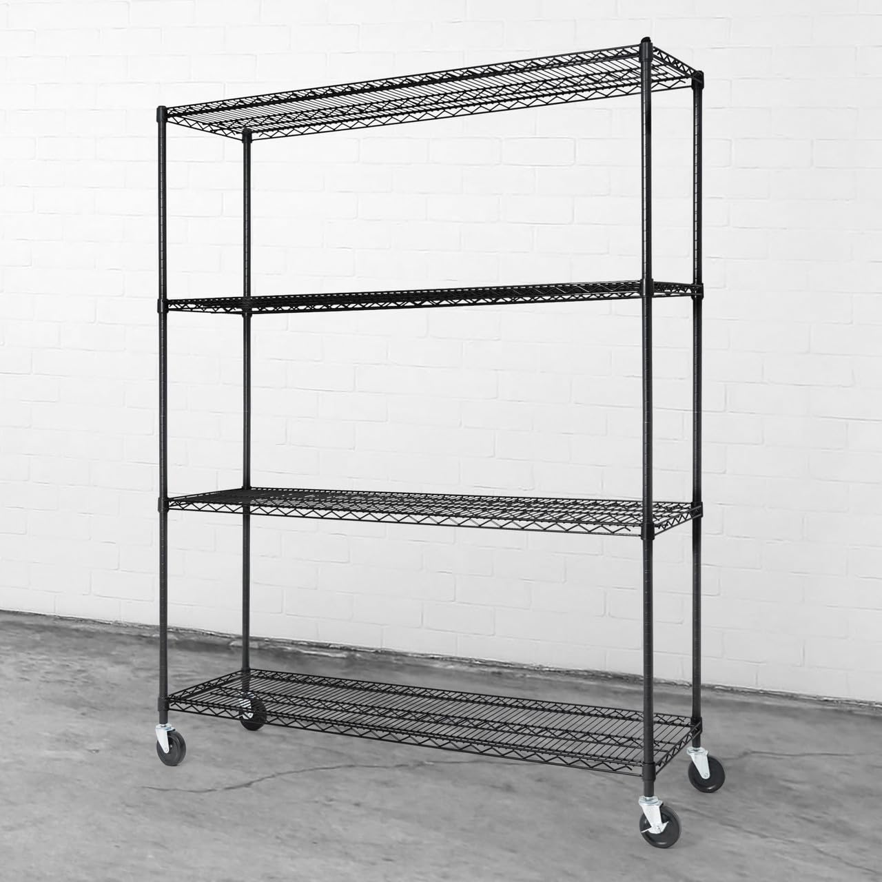 CAPHAUS Heavy Duty NSF Commercial Adjustable Shelves Wire Shelving w/Wheels & Feet, Kitchen Storage Metal Shelf, Garage Storage Shelving, Utility Wire