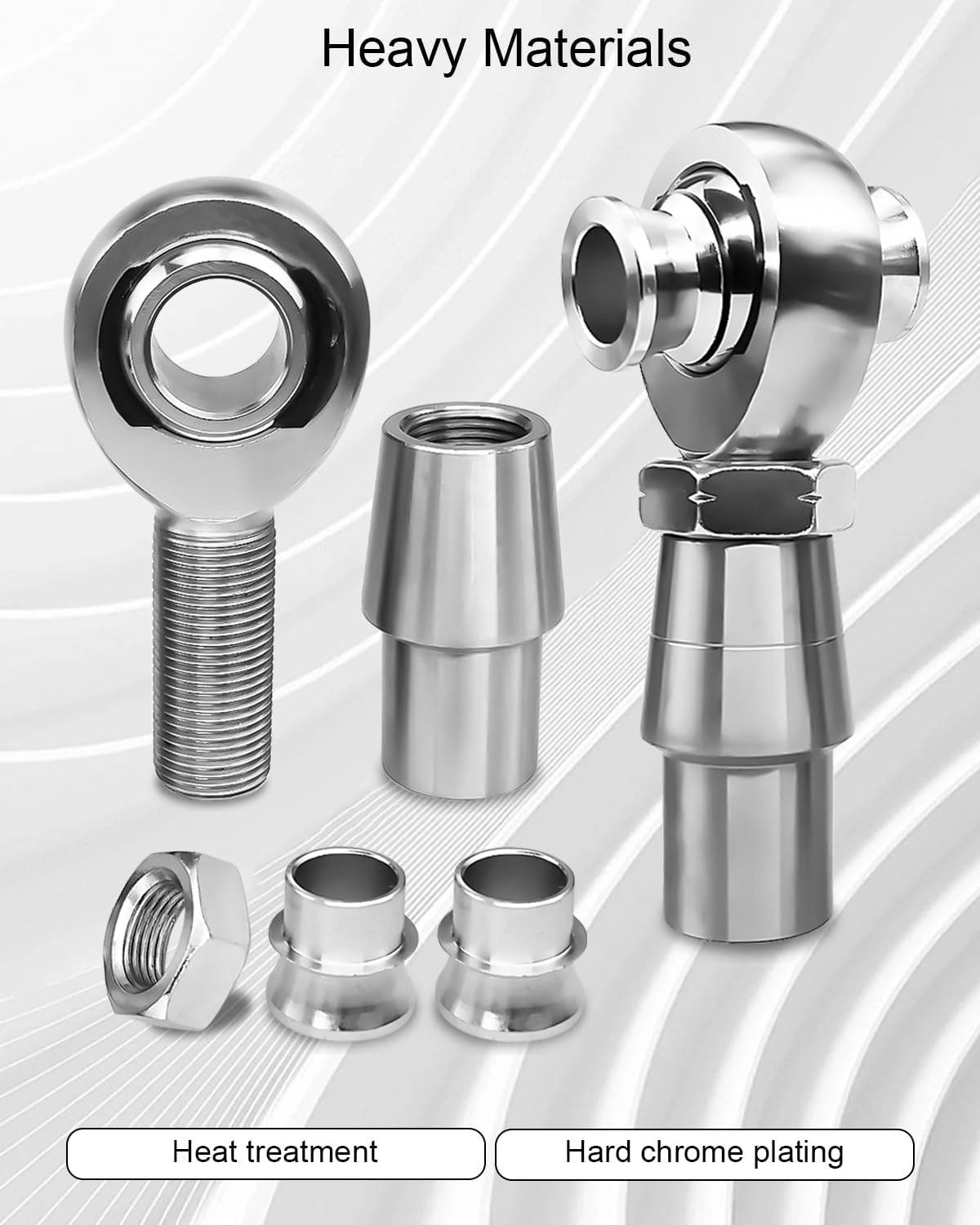 3/4" Heim Joint Rod End Kit, .750" Chromoly Joints Panhard Kit, Left & Right Hand Thread Chromoly Rod Ends with Tube Adapter and Jam Nut, 3/4-16 Thread Panhard Bar/Suspension Link Joint Kit, 2 Pcs