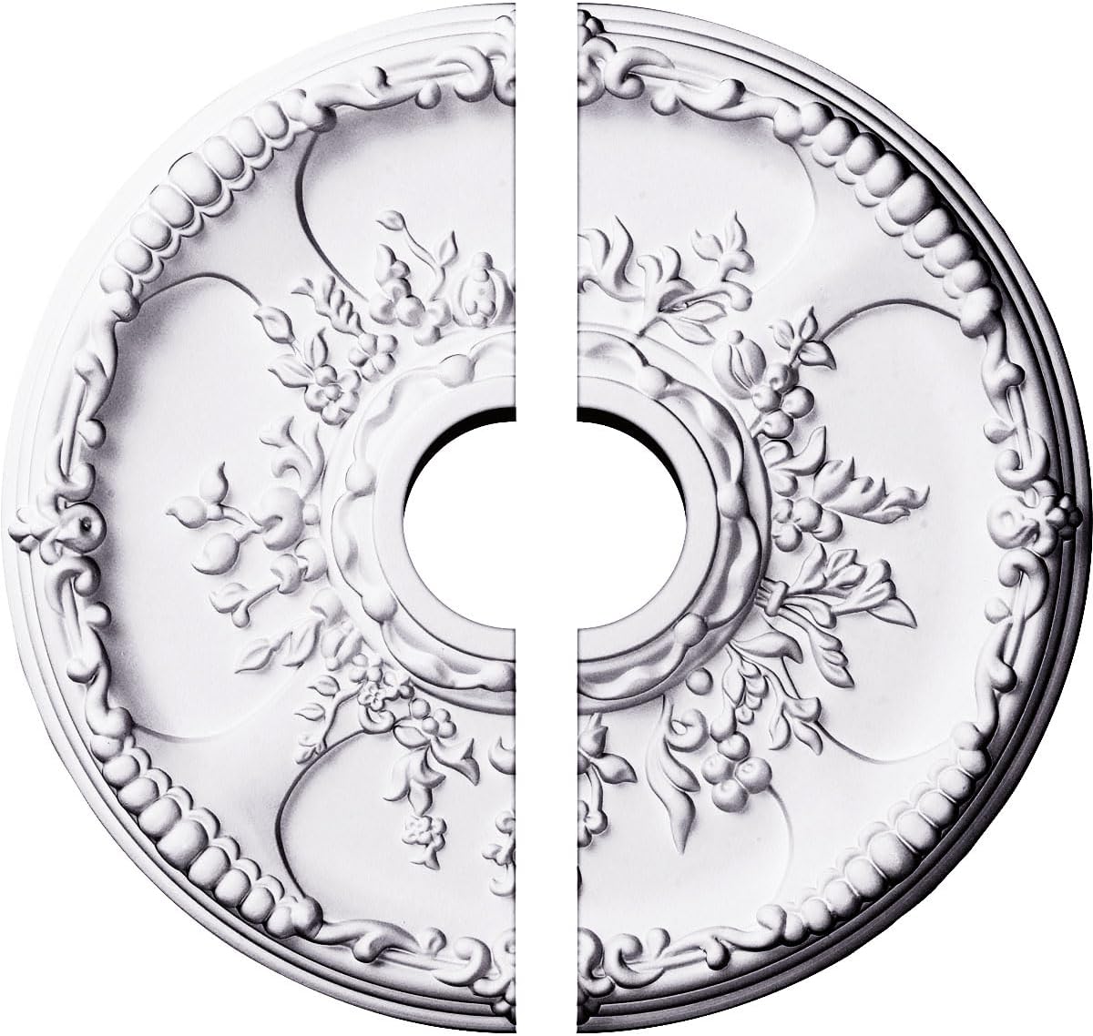 Ekena Millwork CM18SE2 18"OD x 3 1/2"ID x 1 3/8"P Antioch Ceiling Medallion, Fits Canopies up to 3-1/2", 2 Piece