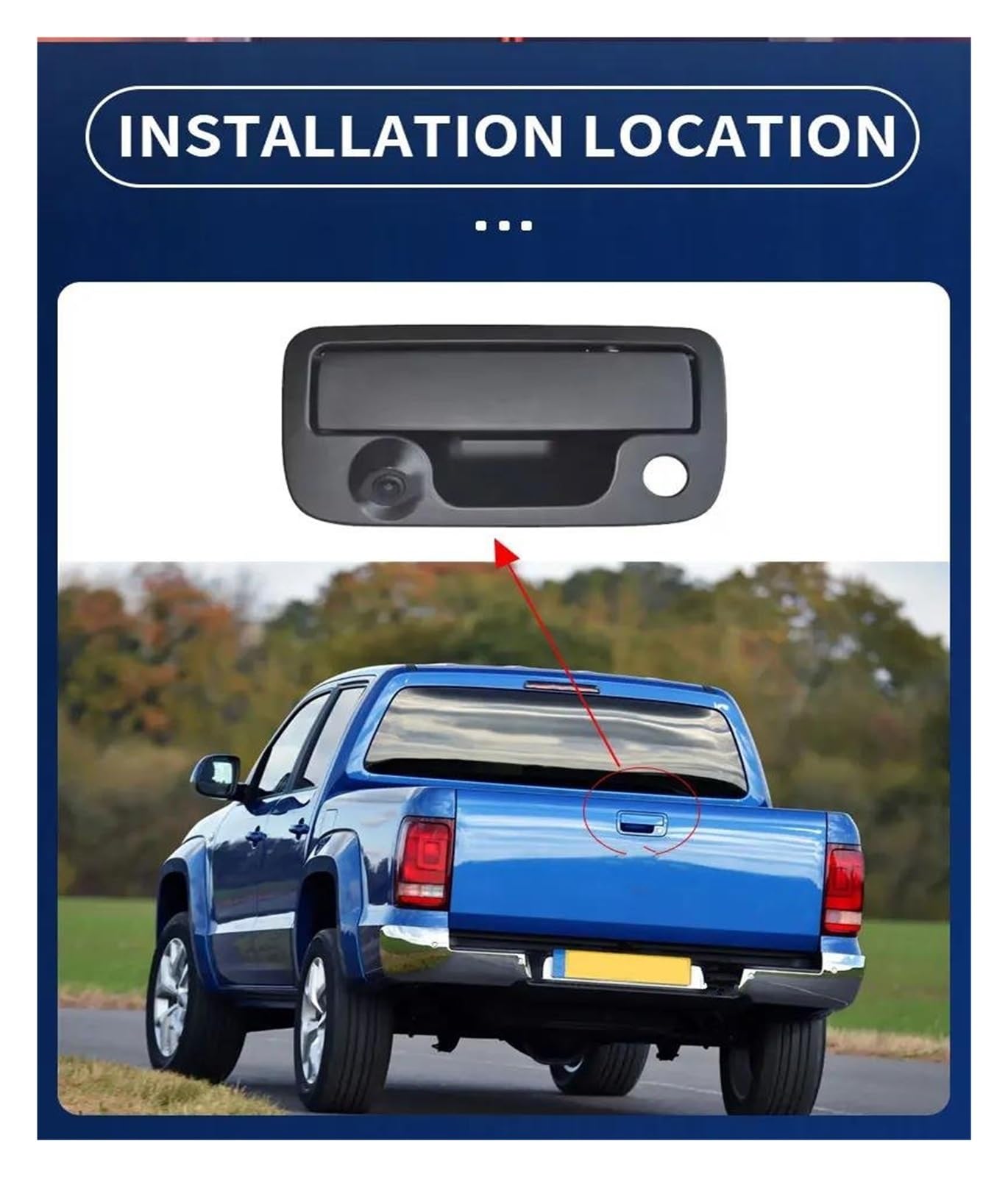 Kamery cofania AHD 1080P NTSC Pickup uchwyt tylnej klapy zamiennik kamery cofania do VW dla Amarok 2010-2020 wodoodporna noktowizor tylna kamera parkingowa (CVBS720P-AHD720P) (AHD720P-AHD1080