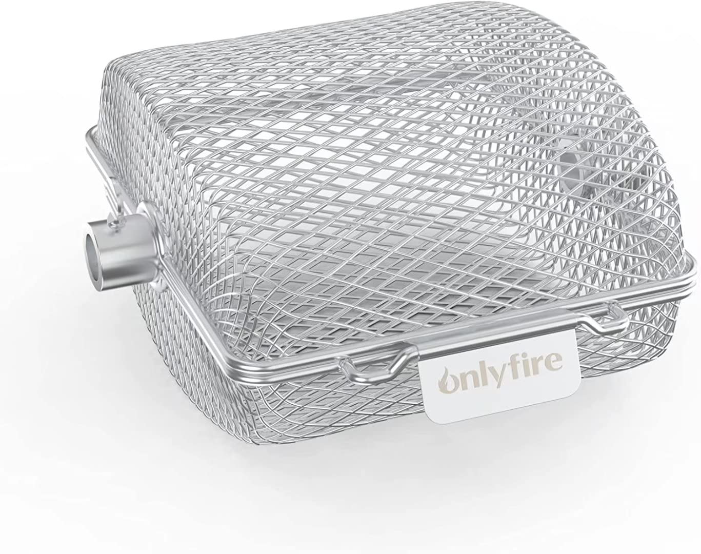 Onlyfire BBQ Grill Cesta para parrilla de barbacoa de acero inoxidable, Cesta universal para parrilla, bistec, camarones, carne y pescado, 19.2x17.5x10 cm, 2 piezas