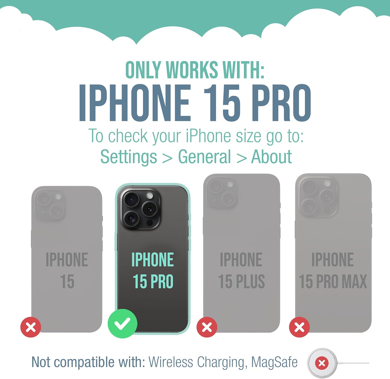 Smartish® iPhone 15 Pro Wallet Case - Wallet Slayer Vol. 2 [Slim + Protective] Credit Card Holder w/Kickstand - Drop Tested Hidden Card Slot Compatible w/Apple iPhone 15 Pro - Black Tie Affair - Image 5