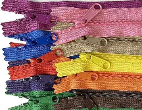 Fashion Trends YKK #4.5 - Bolso de mano largo con cremallera para alcantarillado, hecho en Estados Unidos, paquete con cordón blanco con bolsa