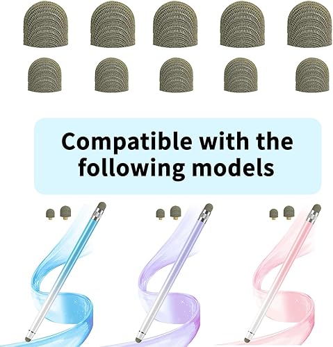Miniatura 5 de Bopomofo Puntas de Malla de Fibra de Repuesto para Lápices Stylus - 10 Piezas Puntas de Stylus, Puntas de Lápiz Stylus, Puntas de Repuesto de Punta