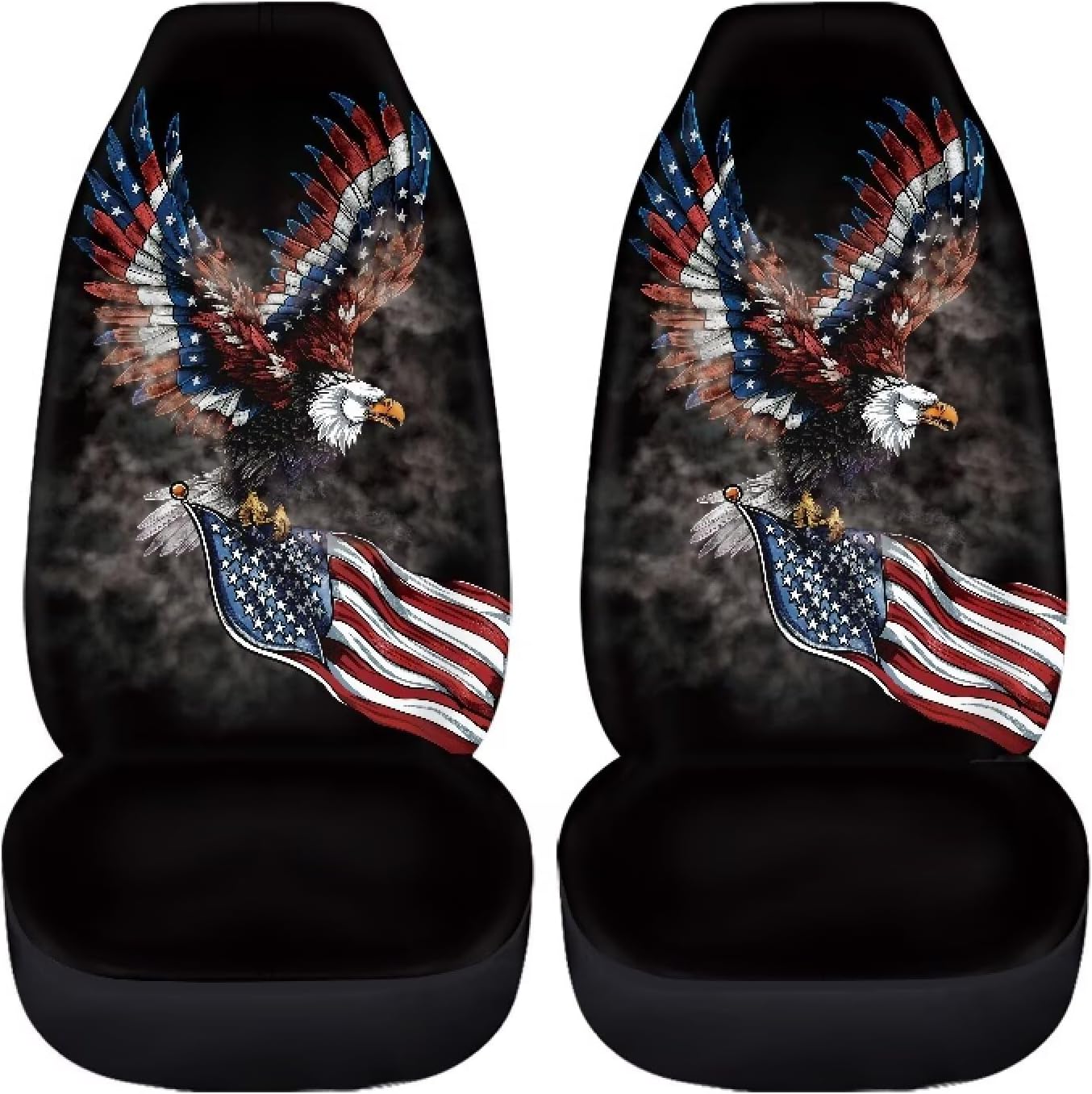 American Flag Eagle Seat Covers Car Accessories Universal Fit Bucket Seats Covers for SUV Truck Vans Sedans Front Seat Only Seat Protector Washable Polyester Seat Cushion
