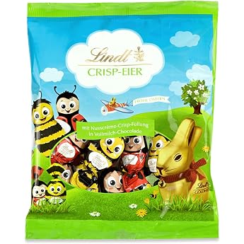 Lindt Chocolate Crisp Eggs 86 g Delicate Nut Cream Eggs with Crispy Crisp Filling in Milk Chocolate Easter Chocolate for Children Easter Eggs Easter Chocolate to Share & Enjoy