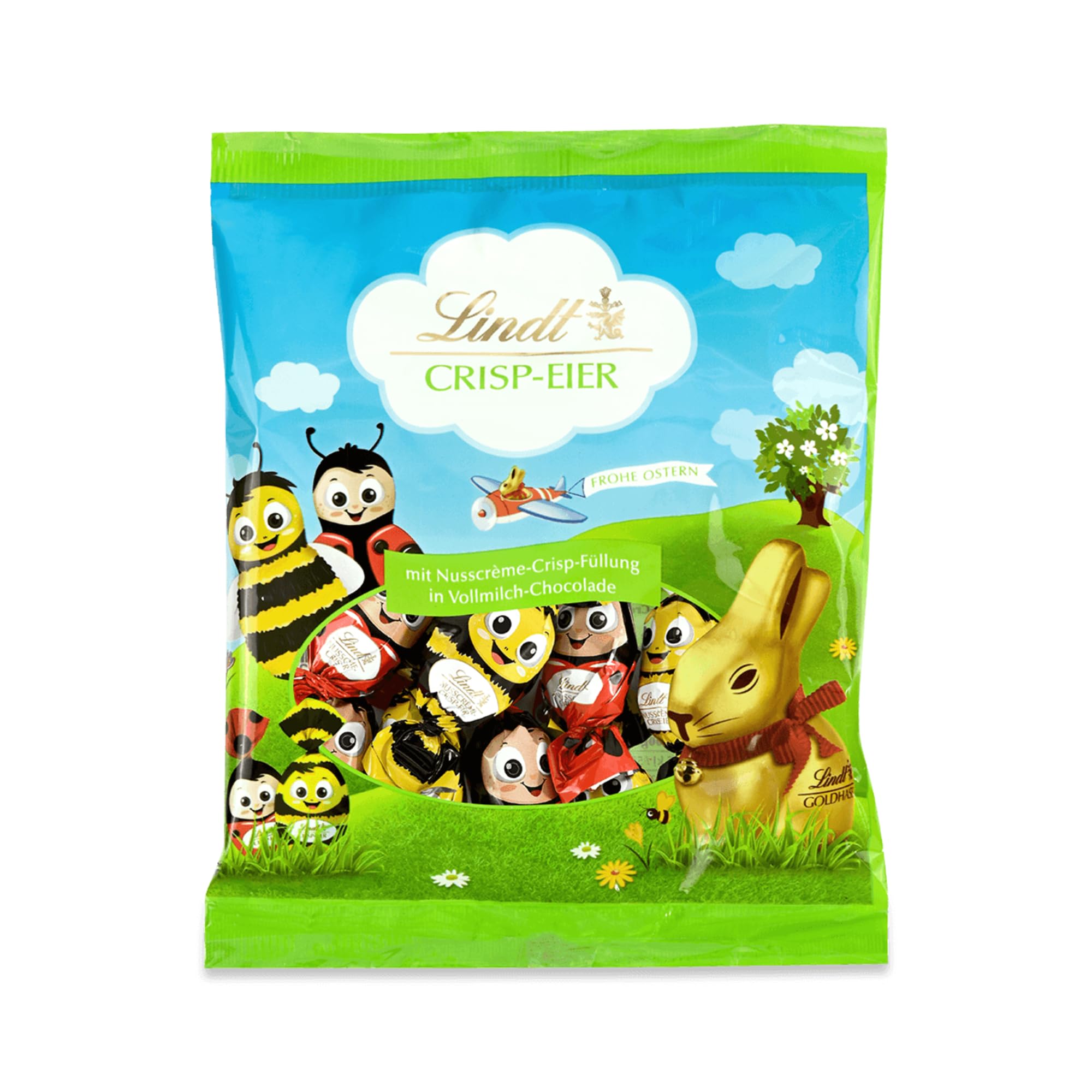 Lindt Schokolade | Crisp-Eier | 86g | Zarte Nuss-Crème-Eier mit knuspriger Crisp-Füllung in Vollmilch-Schokolade | Osterschokolade für Kinder | Ostereier | Oster-Schokolade zum Teilen & Genießen