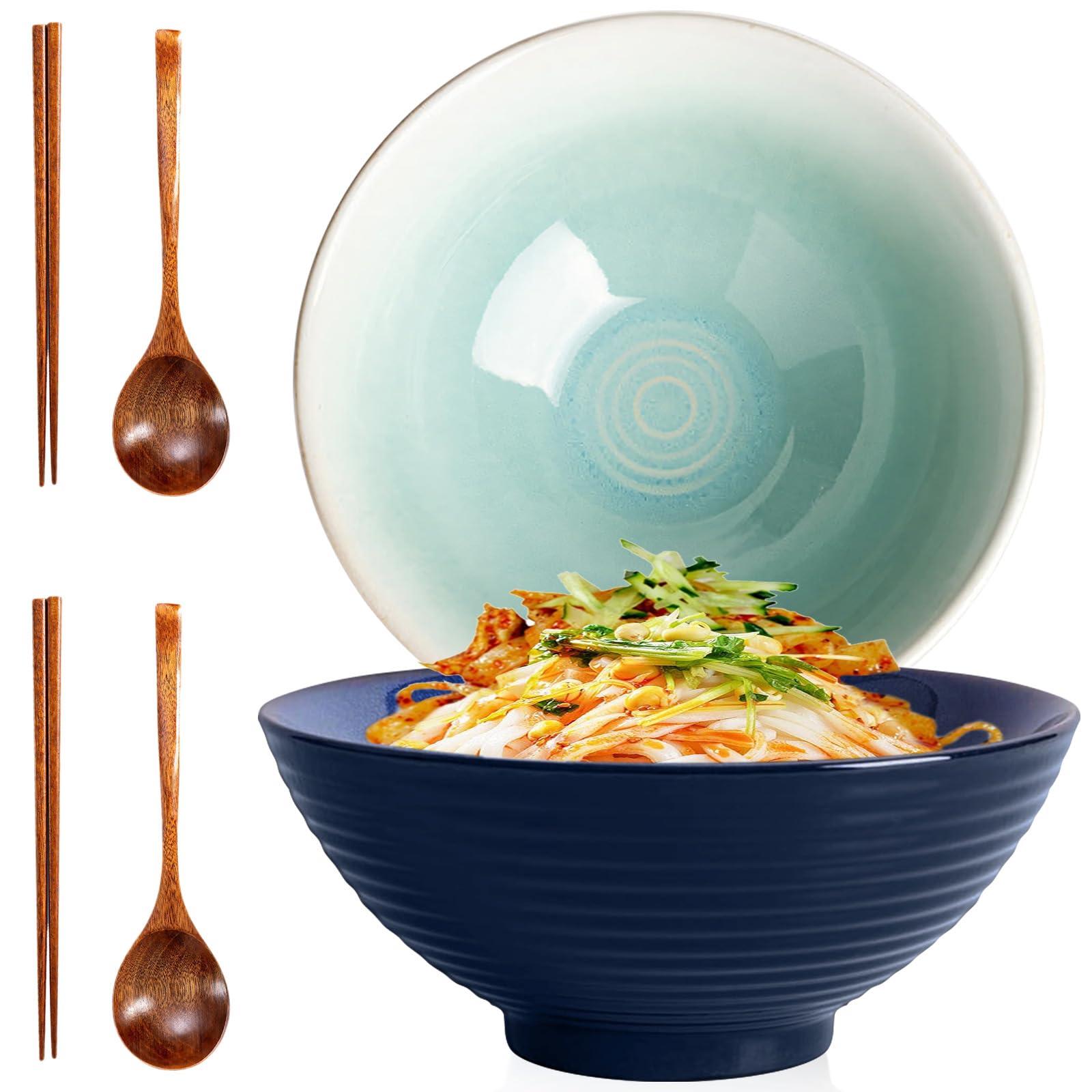 Grand bol à ramen 1200ml anti-débordement pour soupe de nouilles et grands saladiers
