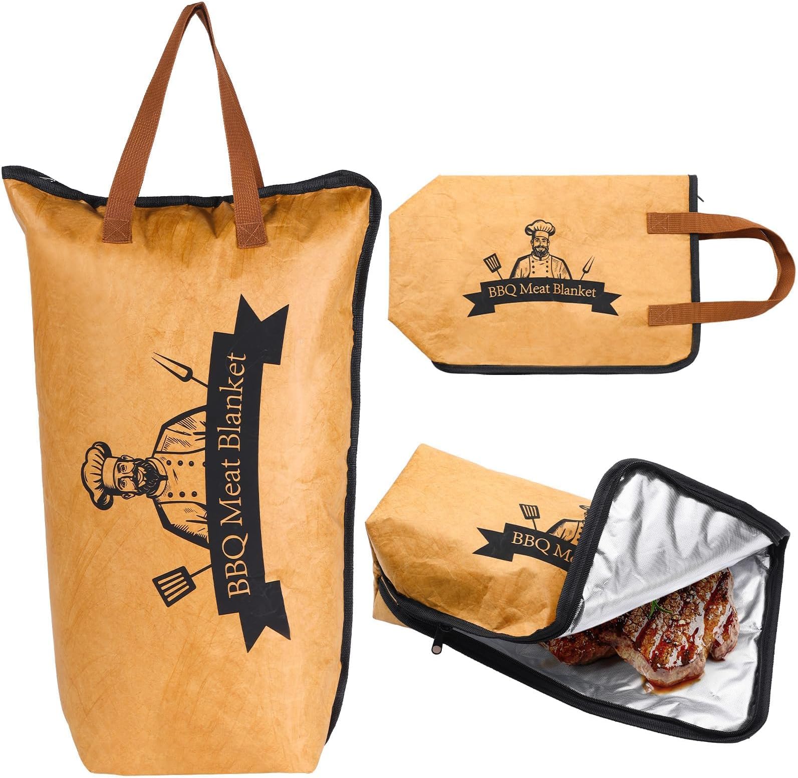 BIGTHREE BBQ Blanket for Resting Meat, Bacon Resting Blanket, Blanket for Large Brisket/Beef, Reusable Insulated Meat Resting Bag for BBQ, Smokers, and Grilling.