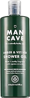 Amber Vetiver Mens Shower Gel, 500 ml, Body Wash, Natural Ingredients, Vegan, Eco-Conscious and Cruelty-Free, Invigorating Shower Gel for Men with Rich Amber, Fresh Cypress, Body Wash for Men