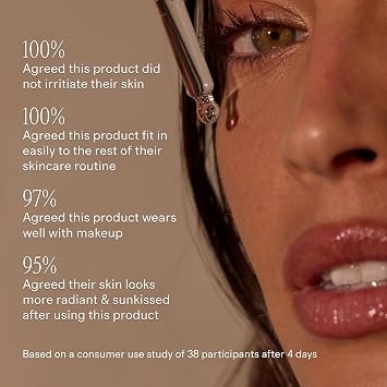 + Lux Unfiltered N12 Sun Struck Bronzing Face Tanning Drops - Gradual Self Tanner - Natural Glow, Streak-Free, Fragrance Free - Hyaluronic Acid & Vitamin E - Vegan & Cruelty Free - Classic
