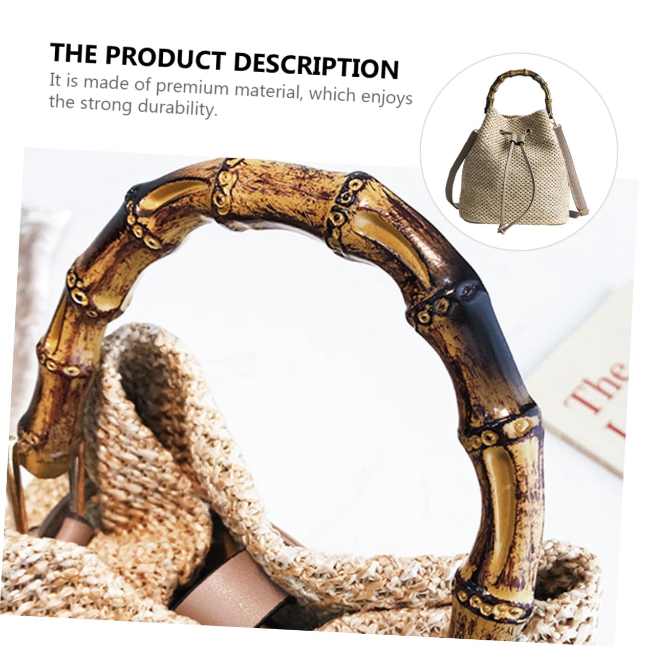 GALPADA Borsa Secchiello Donna Intrecciata Khaki in Lino e Poliestere | Tracolla Regolabile, Formato a Cestello, Adatta per Party e Uso Scolastico