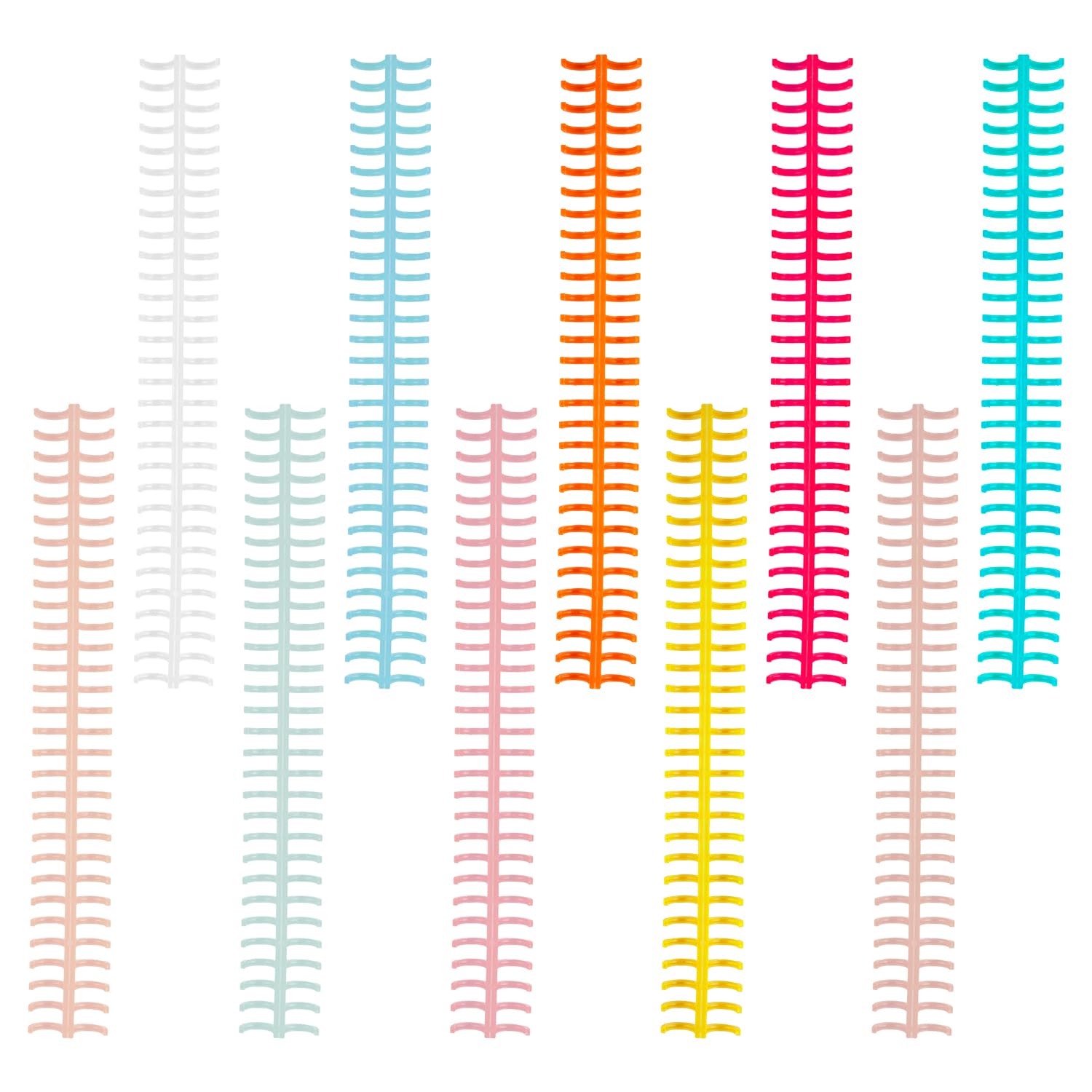 Tabanzhe Binding Spines-10PCS Binding Spine Combs 30 Holes Plastic Click Book Spiral Binder Coils Rings for Student Teacher Document File School Office Supplies