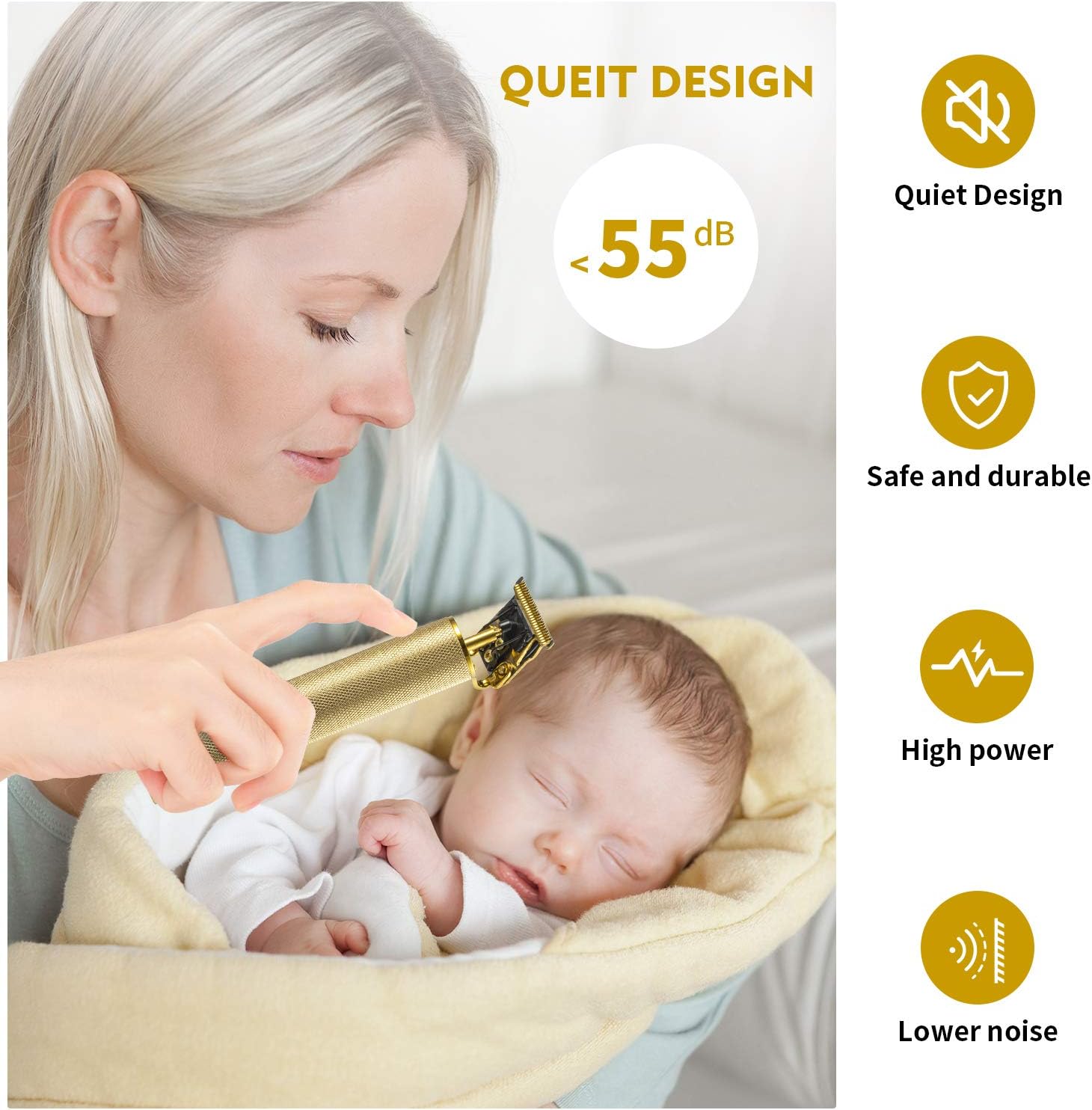 Professional Electric Hair Trimmer, 0mm Baldheaded Hair Clippers for Men Barber Grooming Cordless Rechargeable Close Cutting T-Blade Trimmer Haircutting Beard Shaver Barber (Christmas Gift for Men) - Image 8