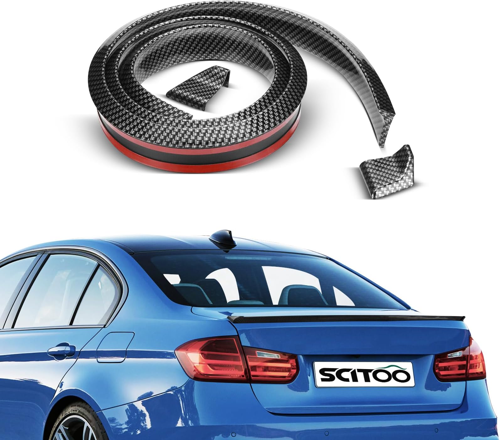 - SCITOO Carbon Look Universal 59'' Rear Trunk Spoiler Wing