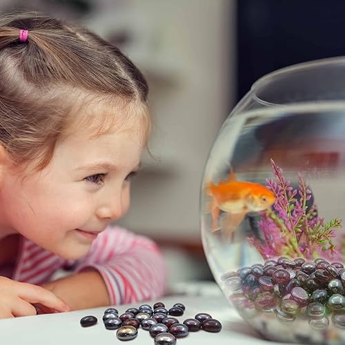 Miniatura 4 de YGFRSTO Canicas de vidrio plano de 1 libra, relleno de jarrón para hoguera, guijarros de vidrio para plantas de interior, decoración de acuario,