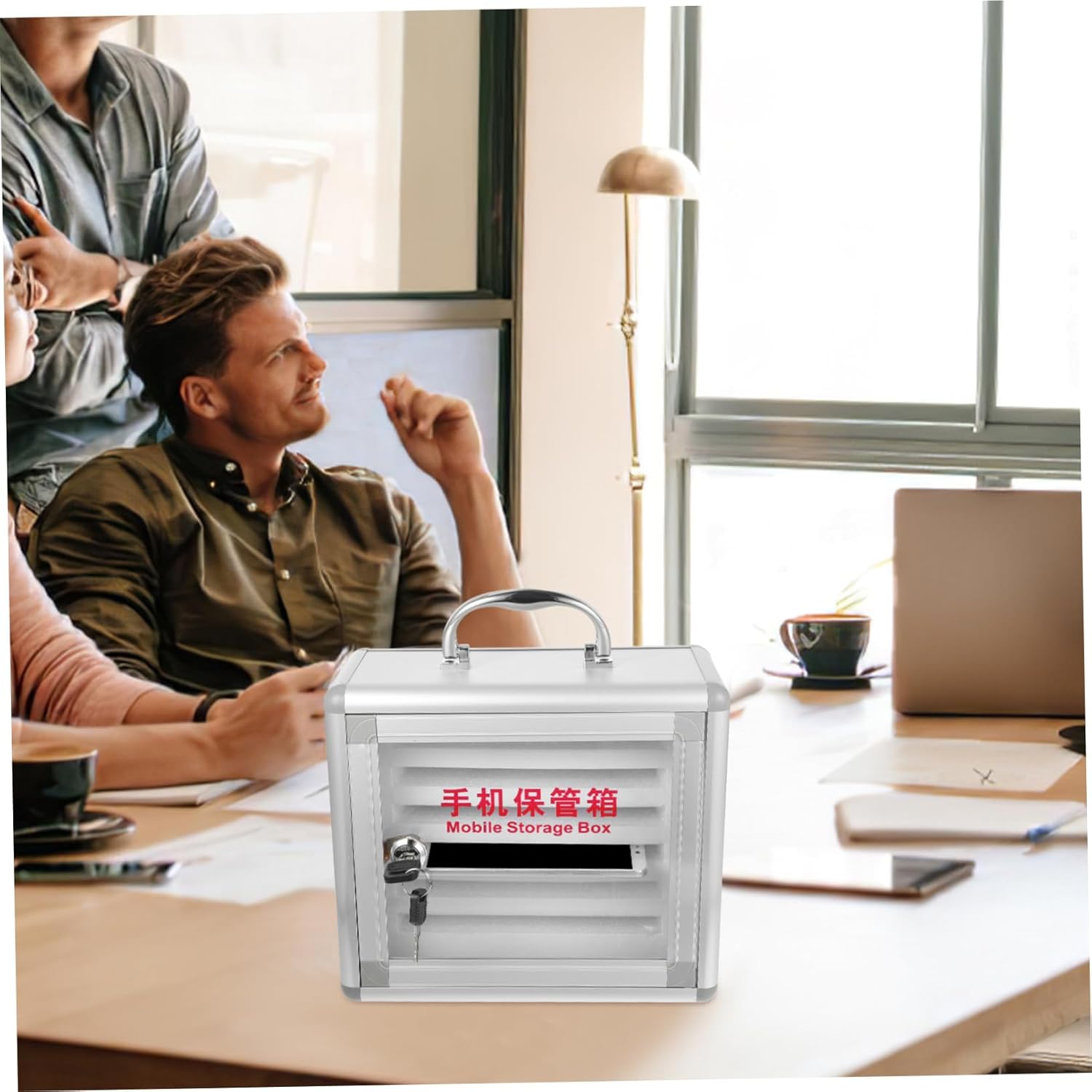 Gadpiparty Mobile Phone Storage Organizer Lockable Case Design for Office Classroom and Restaurant Slot Cell Phone Locker Slots