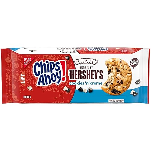 CHIPS AHOY! Chewy Hershey's Cookies 'n' Creme - Galletas inspiradas en barra, 9.58 onzas