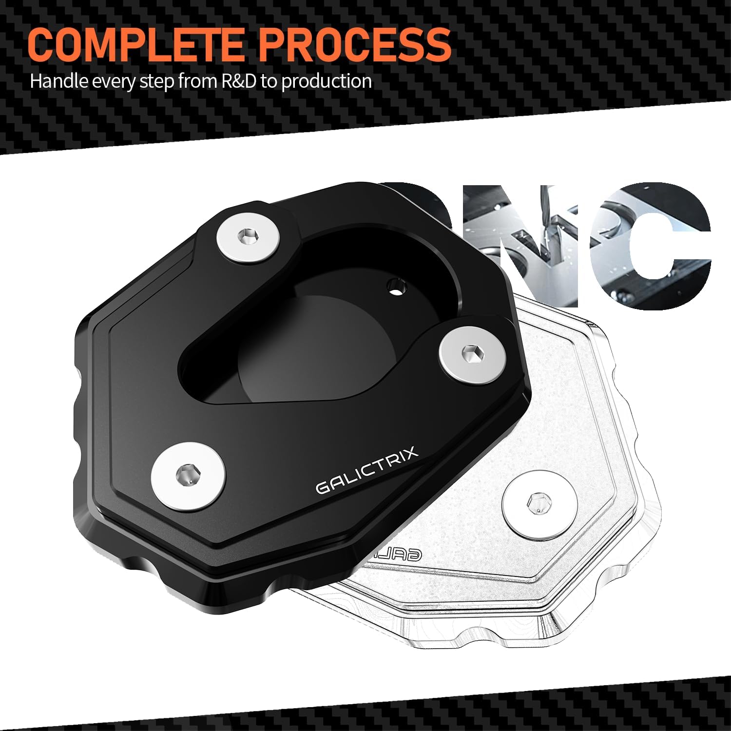 Motorcycle Kickstand Pad Compatible with KAWASAKI VERSYS 1000SE 1100SE VERSYS300 Versys-X 300 X250 Accessories Foot Side Stand Enlarger Extension Support Plate (Black)