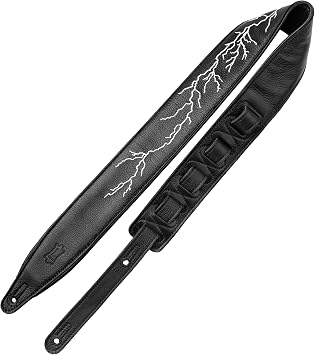 Levys Night Life Series Guitar Strap - Lightning Bolt