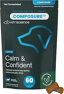 VetriScience Calm & Confident Chews, Composure Clinically Tested Calming and Anxiety Supplement for Dogs, Reduce Stress an...