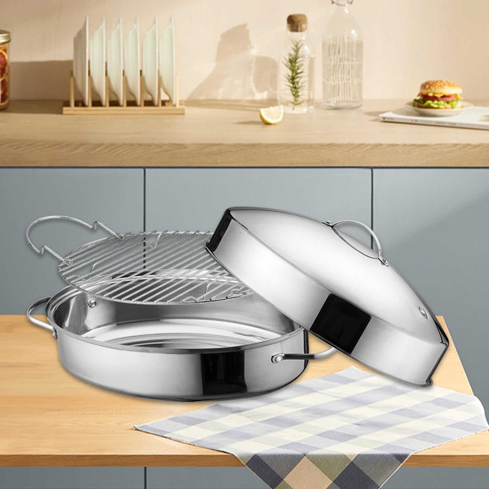 Amazon.com: 16in Fish Poacher Cooking Pot with Lid Portable Handle