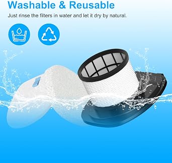 IX141 Filters Fit for Shark IX141 IX140 IZ140 IX142 IZ140C IZ142 UZ145 IZ141C IX141H WZ140 WZ250 Stick Vacuum, Replace Part 616FJ140 & 617FJ140, 2 Pack Filter 4 Pack Foam & Felt Filter Kit