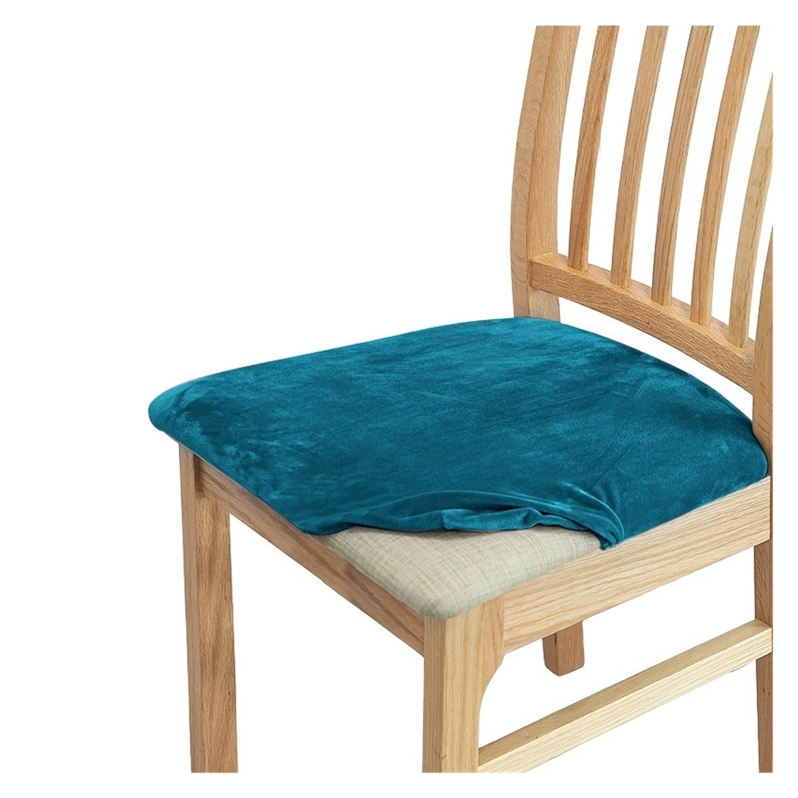 FVDZRFIE Chair Covers 1/4/6/8 Velvet Chair Cushion Cover Solid Color Chair Cover Winter warm Chairs Seat Cover(Color 15,4PCS)