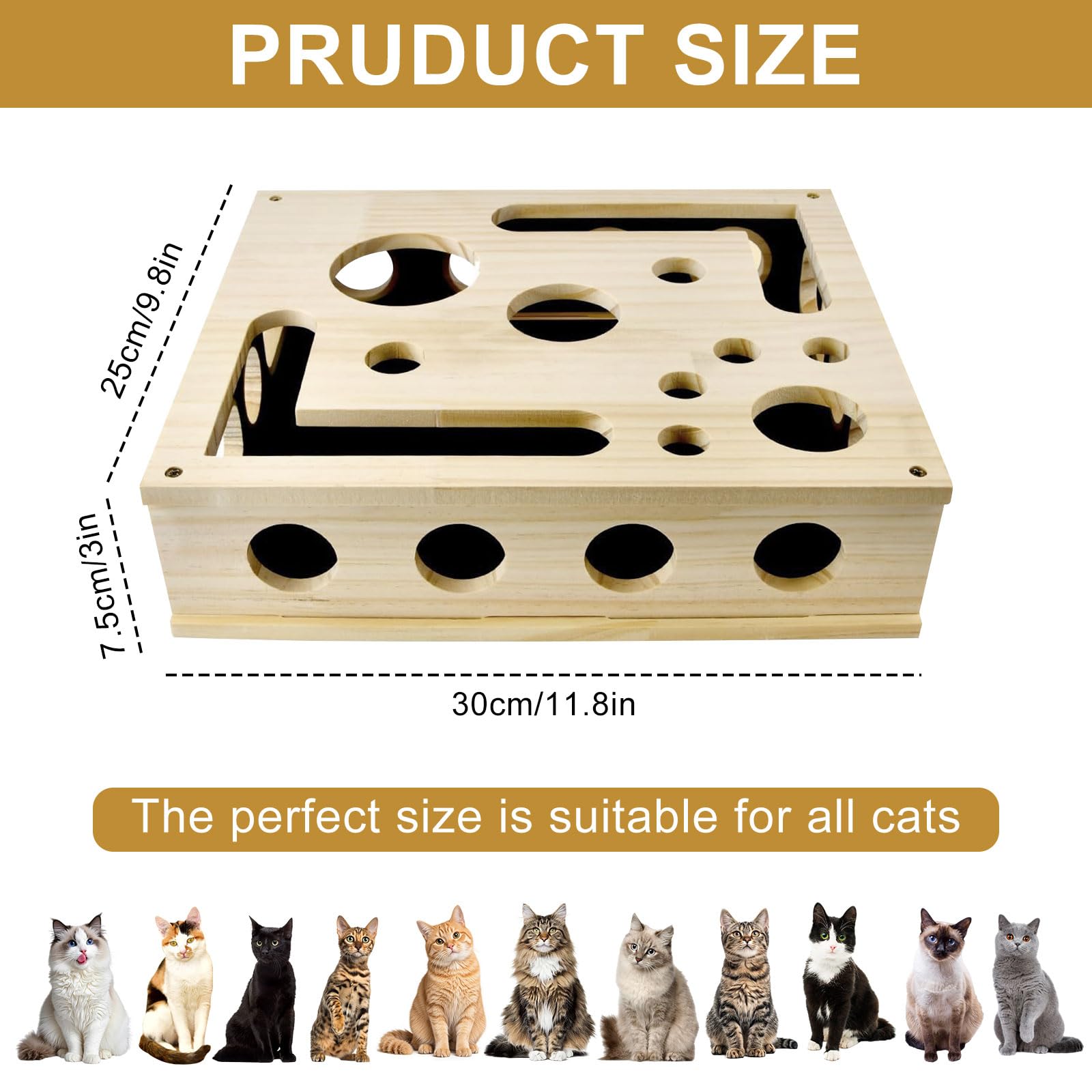 Pudełko zajęciowe, pilnik do pazurów kotów – 30 x 25 x 8 cm, deska do drapania dla kotów, zabawka do drapania dla kotów domowych, do zajęcia i promocji podczas drapania, zabawy w gospodarstwie domowym