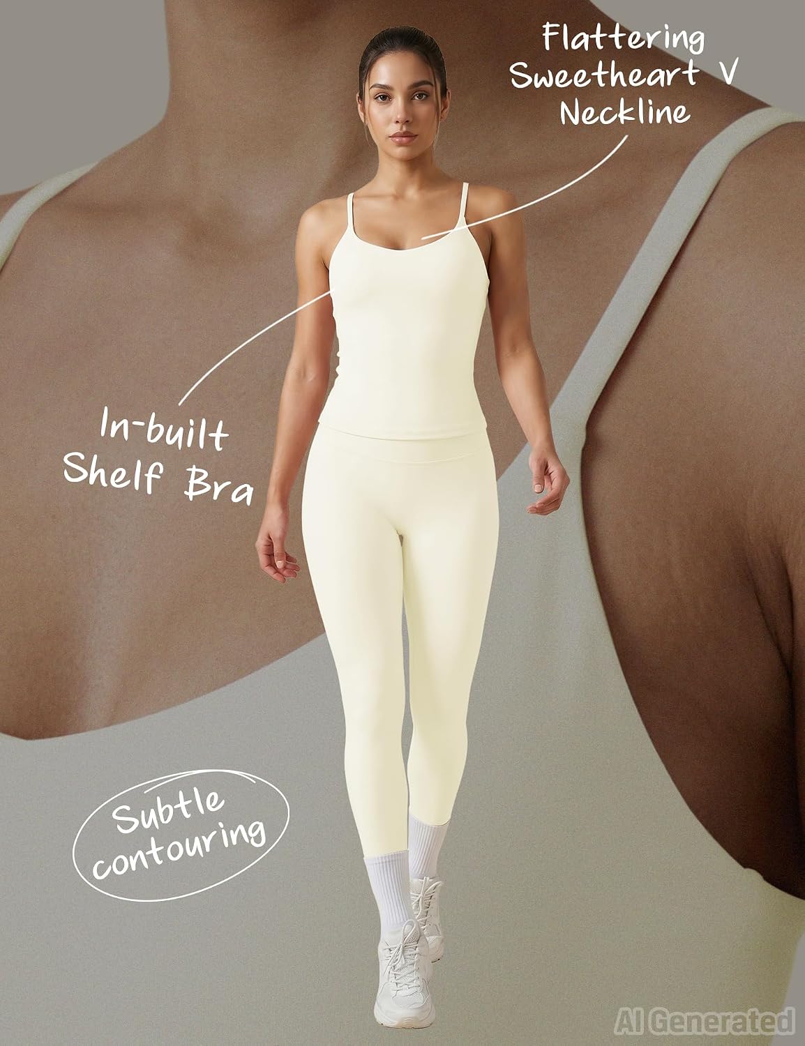 Compression Workout Tank Top for Women with Adjustable Straps V Neck Athletic Tank with Removable Pads Longline Cami image 4