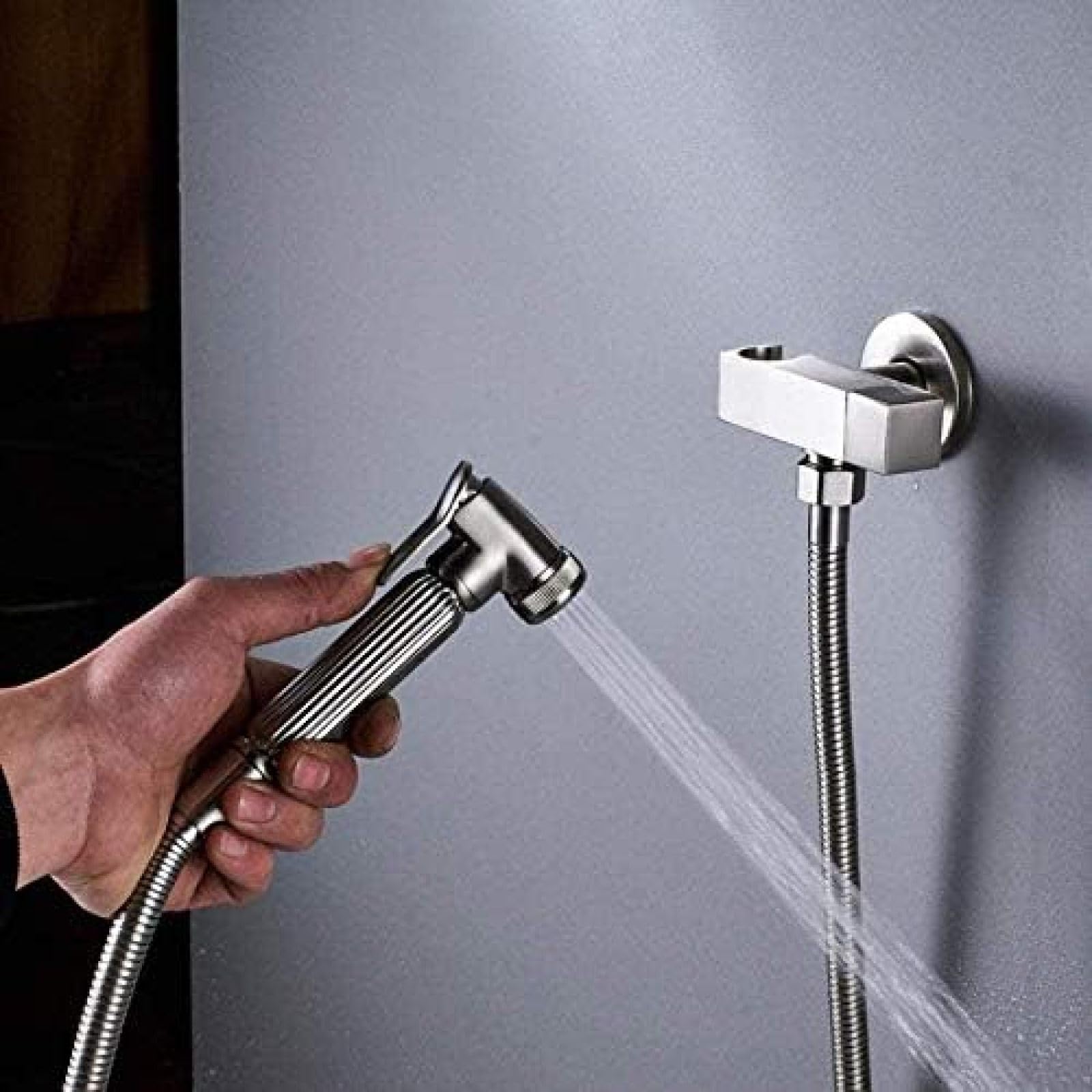 GLJTUO Shower system, Faucet Brushed Nickel Brass Bidet Faucet Set Single Handle Cold Water Cleaner Set Spray Sprayer Toilet Faucets Shower Bidets Tap