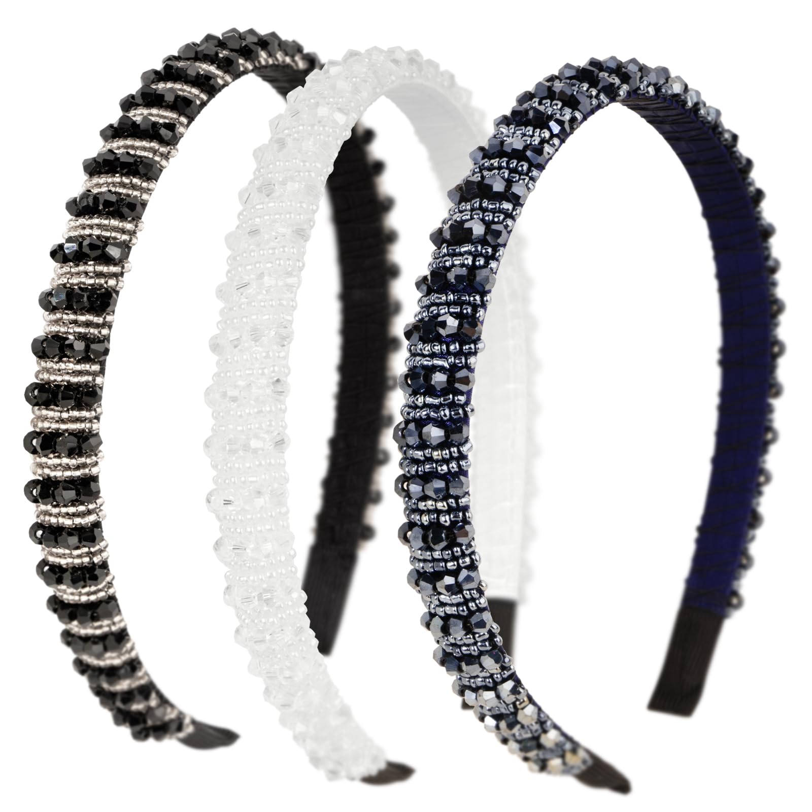 BOOMTOP 3pcs Diadema Mujer Cristal, Diadema Perla Barroco, Diadema Mujer con Diamante de Imitación, Diadema Boda Brillante de Moda para Mujer Pelo Fiesta, 12.5cm*13.5cm