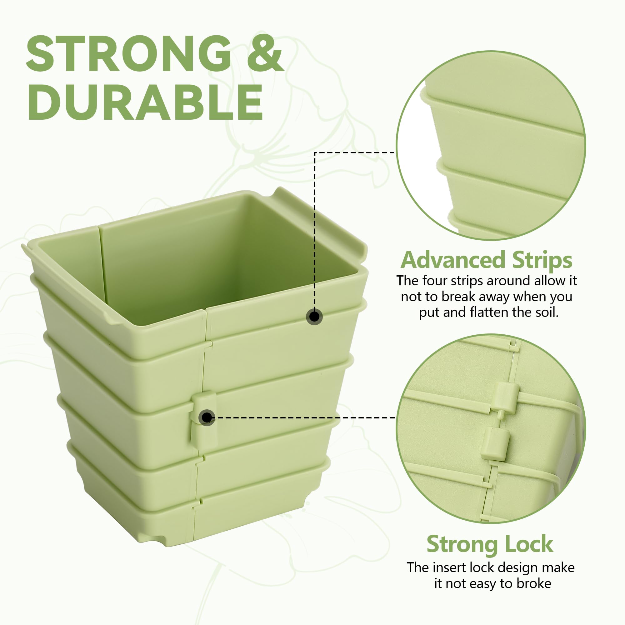 Green Bazzar - Bandeja de inicio de semillas de 8 unidades, bandejas reutilizables para germinación de plantas con 24 células individuales, ideal para germinar semillas en interiores y