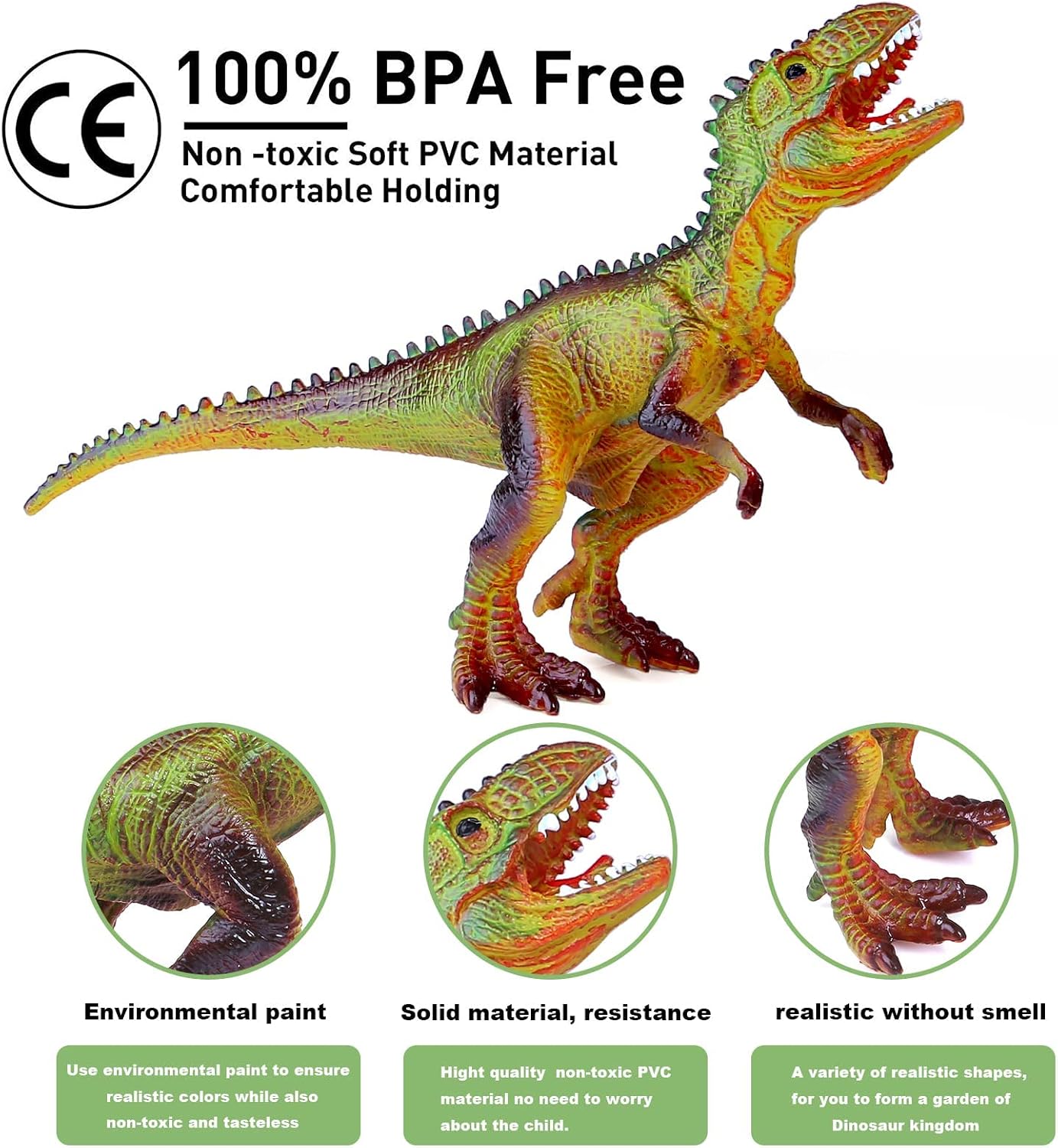 GINMIC Dinosaur Toys, Large 31.5 x 47.3 Inch Play Mat with 21 Realistic Looking Dinosaurs Including T-Rex, Triceratops, Velociraptor, Great Gifts for Kids 3 Year Olds and Up